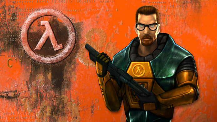 New Half Life Artwork Featuring Logo and shotgun toting Gordon Freeman.