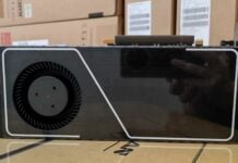 Nvidia RTX 4090 AI Blower graphics card with black shroud and single fan.