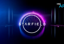 Starfield and Intel Arc Logo Mashup.