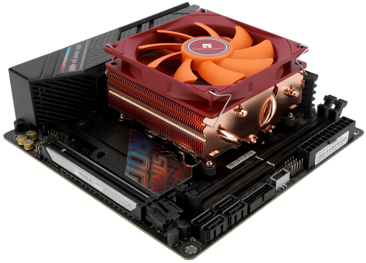 Thermalright Full Copper Cooler on MSI ITX motherboard