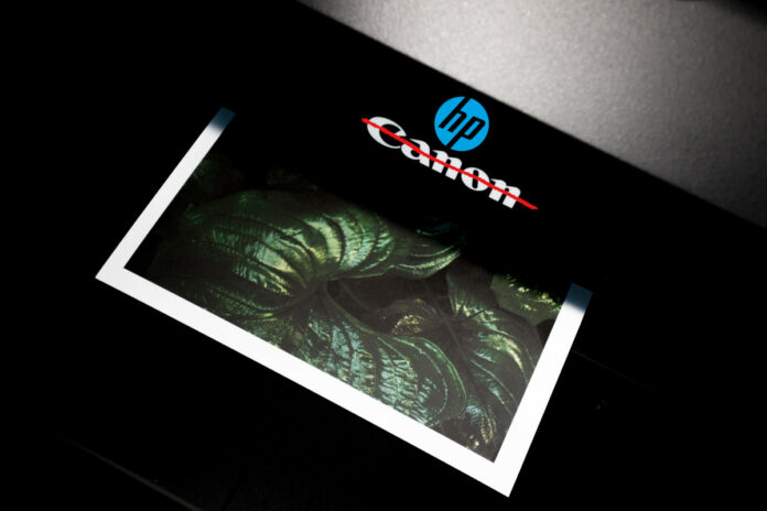 A canon printer renamed as HP. Original image by joshua fuller unsplash.