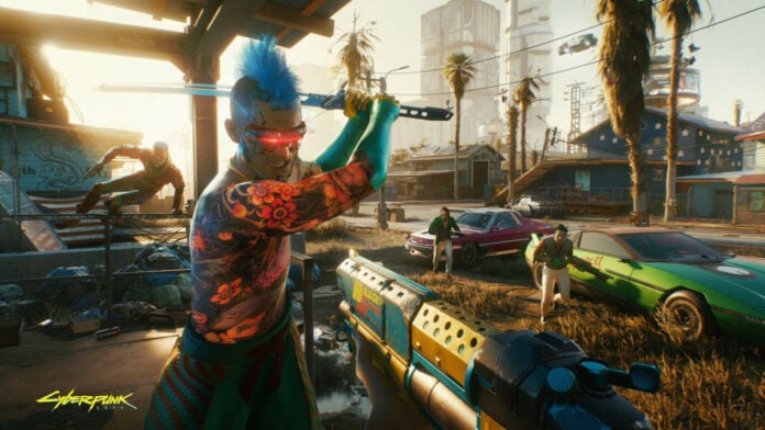 Cyberpunk 2077 Screenshot - Always bring a knife to a gunfight!