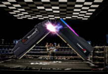 DDR4 and DDR5 RAM modules fighting on a ring.