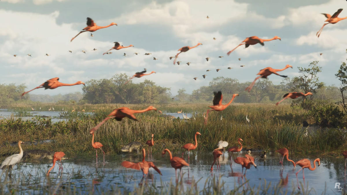 GTA 6 Trailer - A shot revealing wildlife and swamp biome.