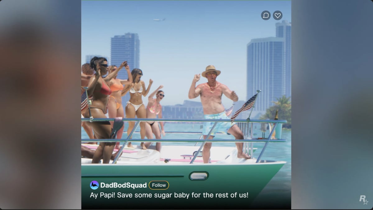 GTA 6 Trailer - An Instagram-inspired social media post by DadBodSquad.