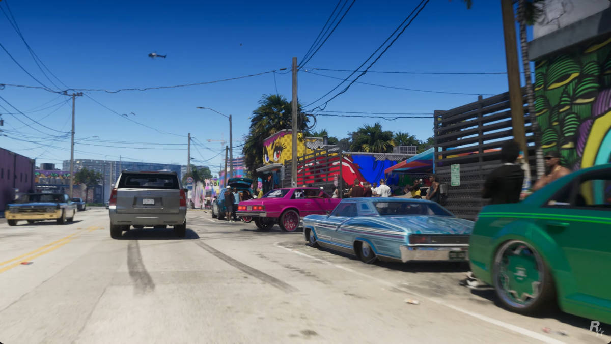 GTA 6 Trailer - Innercity streets featuring classic Southern-styled Donk vehicles and lowriders.