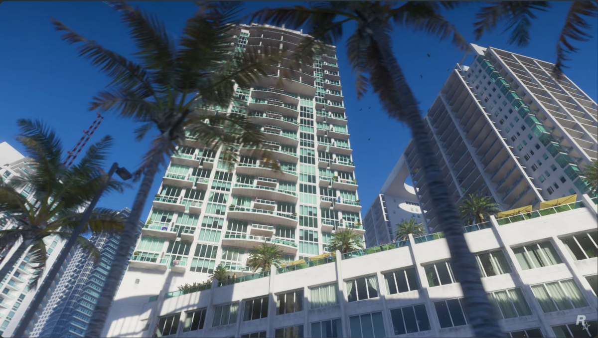 GTA 6 Trailer - Luxury high risers and palm trees.
