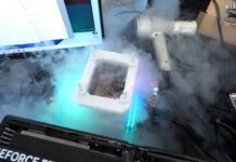 Intel Core i9-14900K processor cooled using liquid nitrogen.