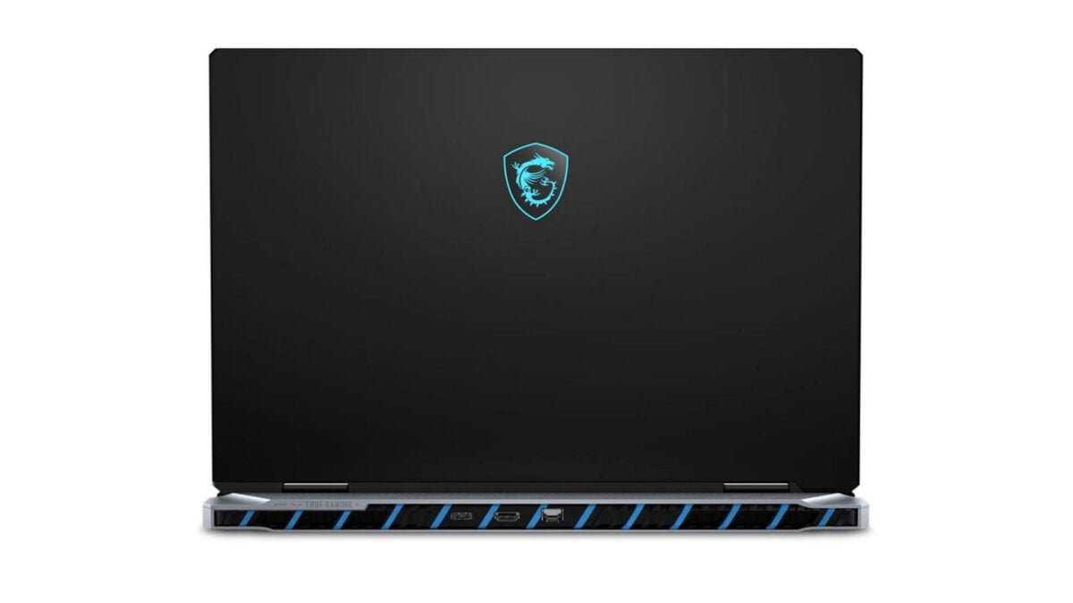 MSI Titan 18 HX gaming laptop rear.