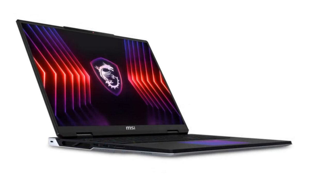 MSI Titan 18 HX gaming laptop screen.