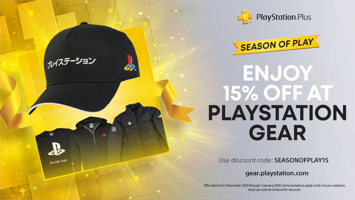 Season of Play save 15% off PS Swag when using a discount code.
