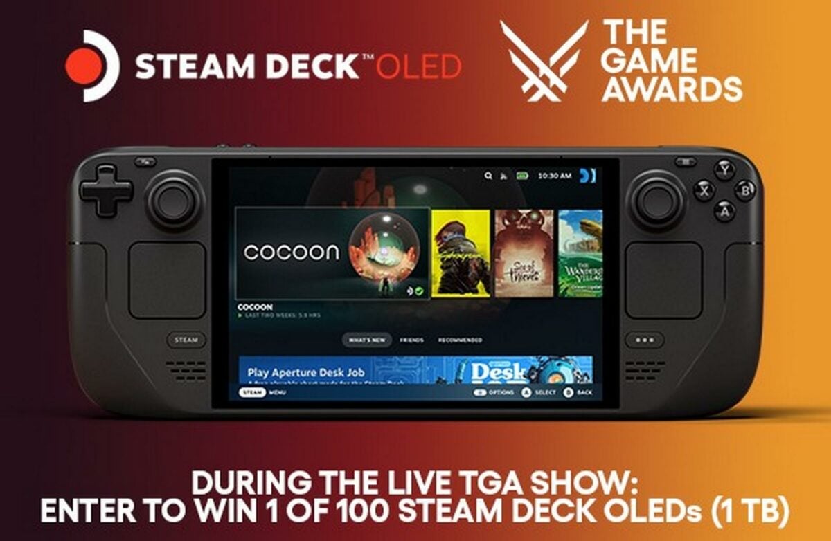 Valve Steam Deck gaming handheld.