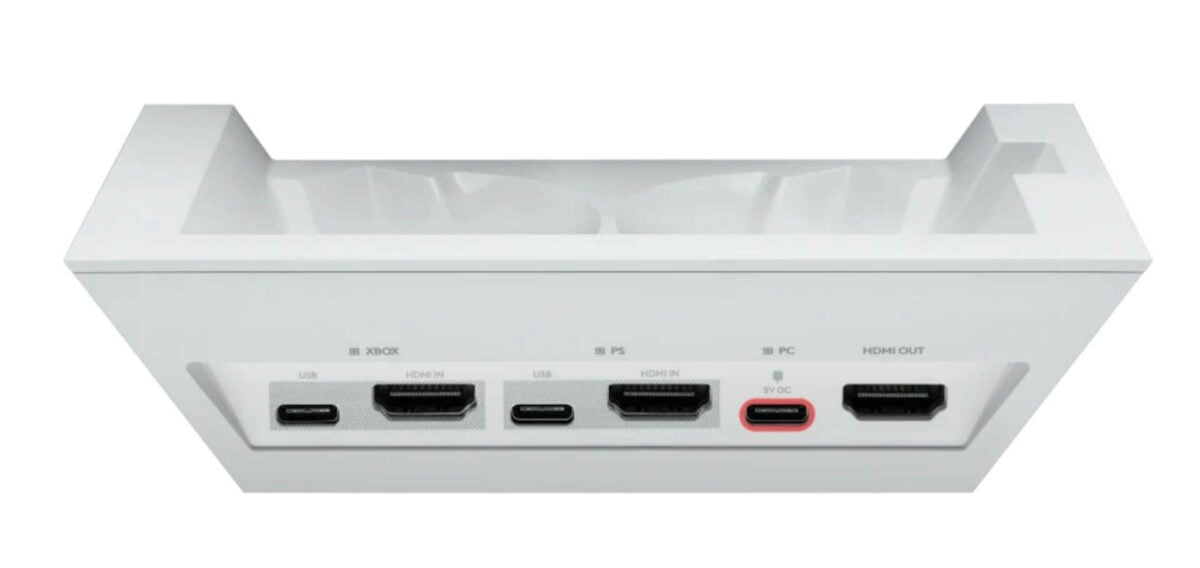 White Logitech G ASTRO A50 X wireless gaming headset base.