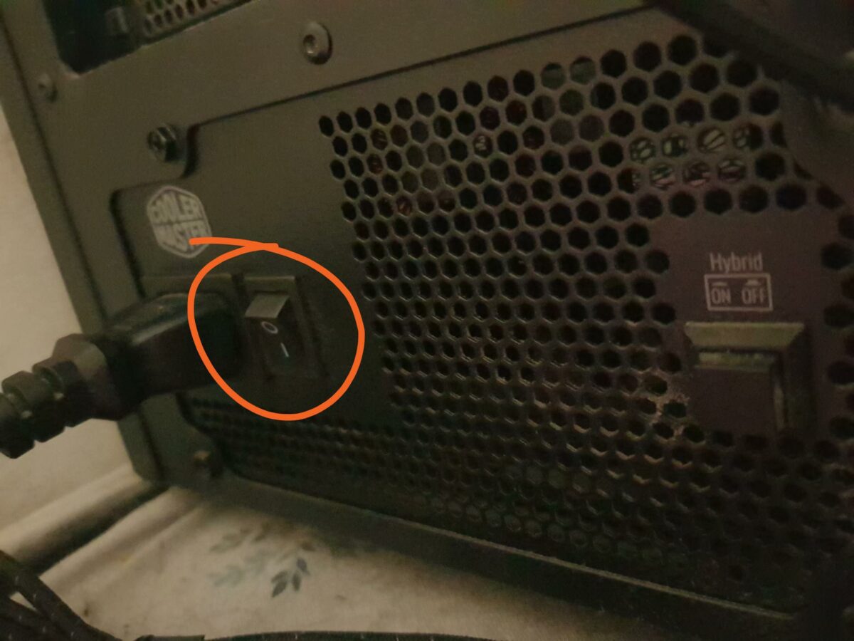 Power supply unit switch.