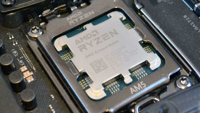 Fake Ryzen 8600G APU installed on an AM5 motherboard.