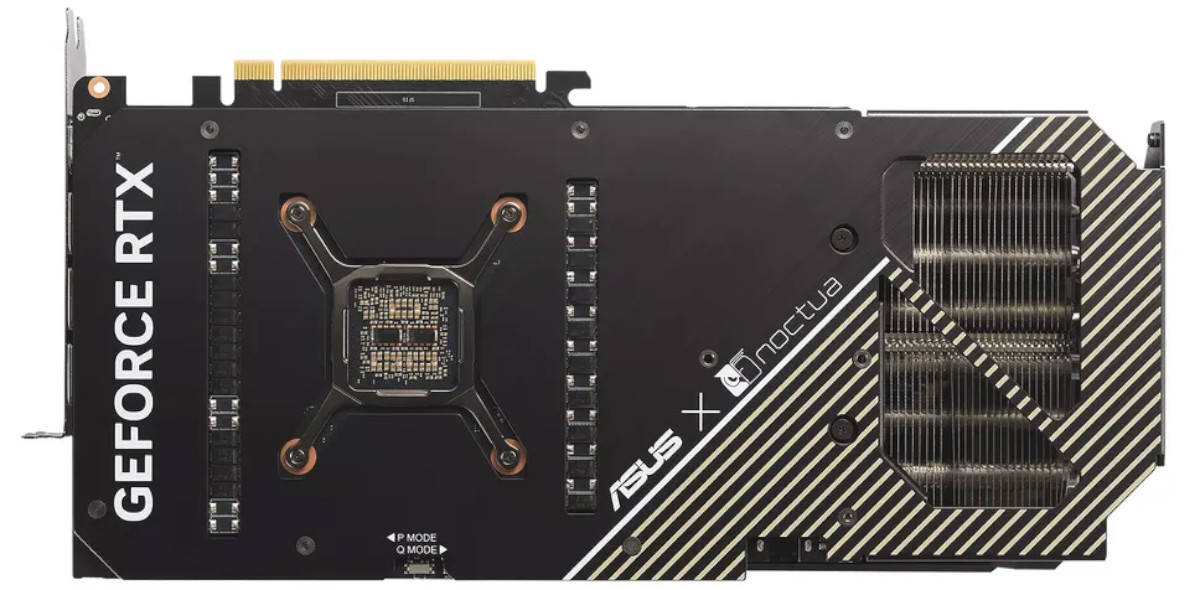 Asus Noctua RTX 4080 Super Rear backplate profile.