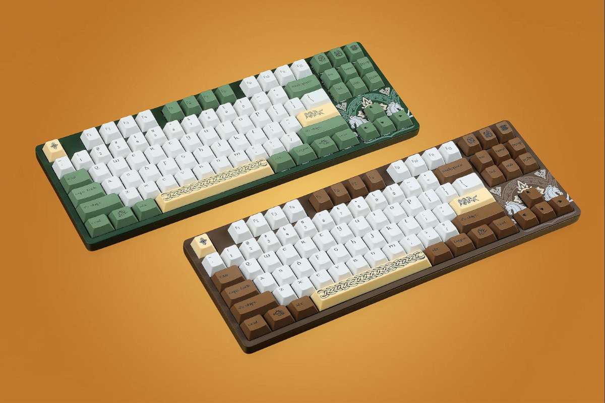 Drop - Rohan inspired keyboards in green and brown colourways.