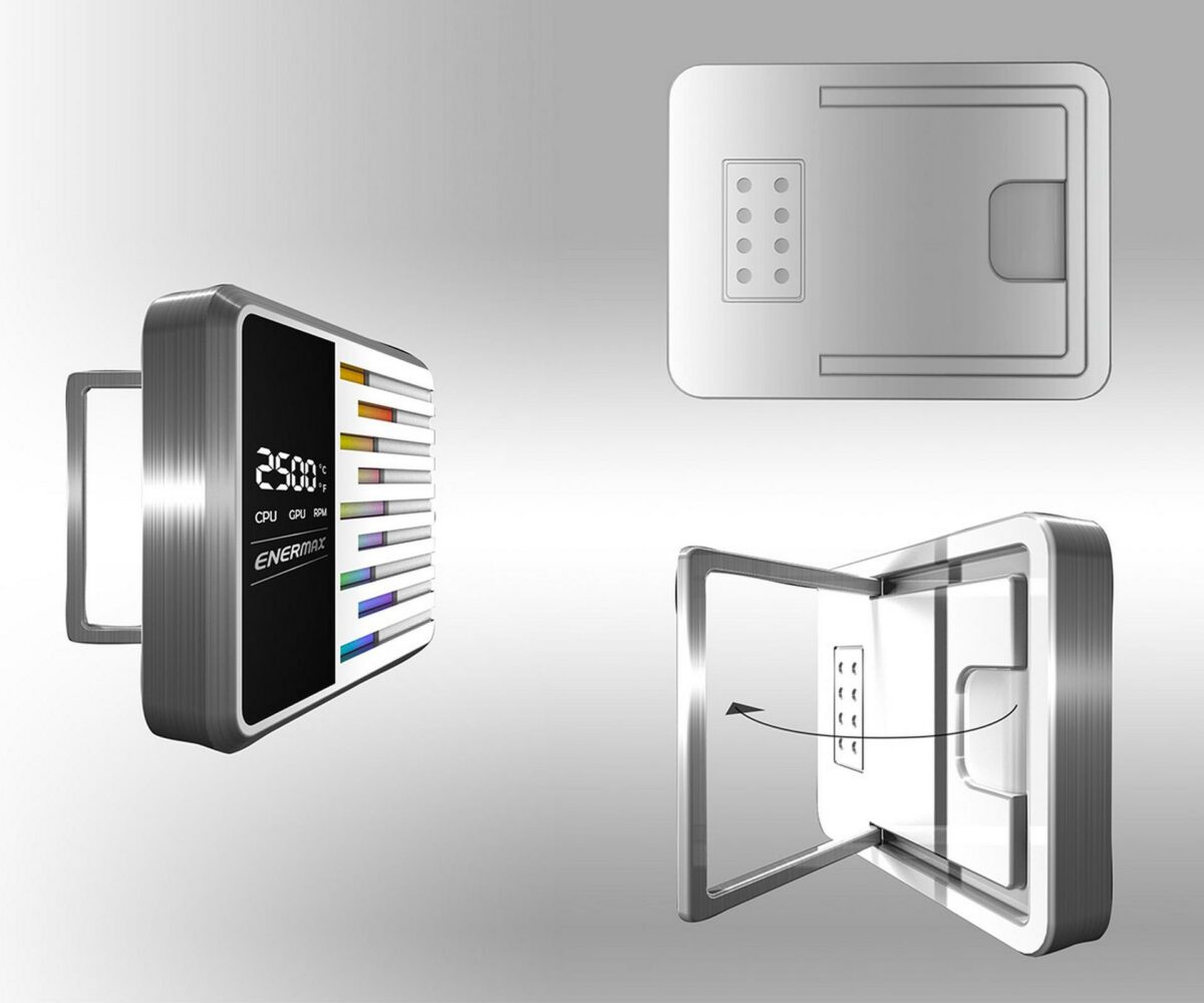 Enermax Liqtech XTR AIO liquid cooler detachable LCD screen.