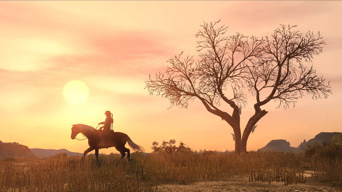 Red Dead Redemption - Open World vista featuring John Marston on a horse.