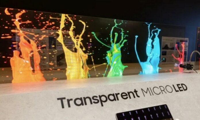 Samsung transparent Micro-LED screen.