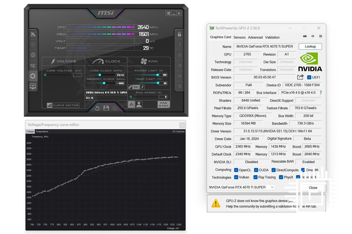 Palit GeForce RTX 4070 Ti Super JetStream - Overclock