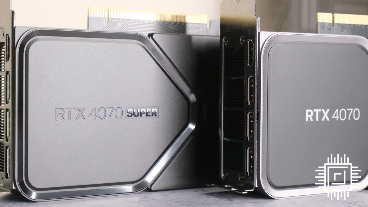 Nvidia GeForce RTX 4070 Super alongside regular RTX 4070.