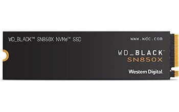 WD_Black SN850X SSD against a white background.