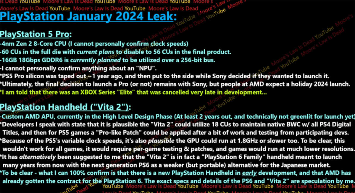 Analysis of upcoming Sony PlayStation products by Moore's Law is Dead.