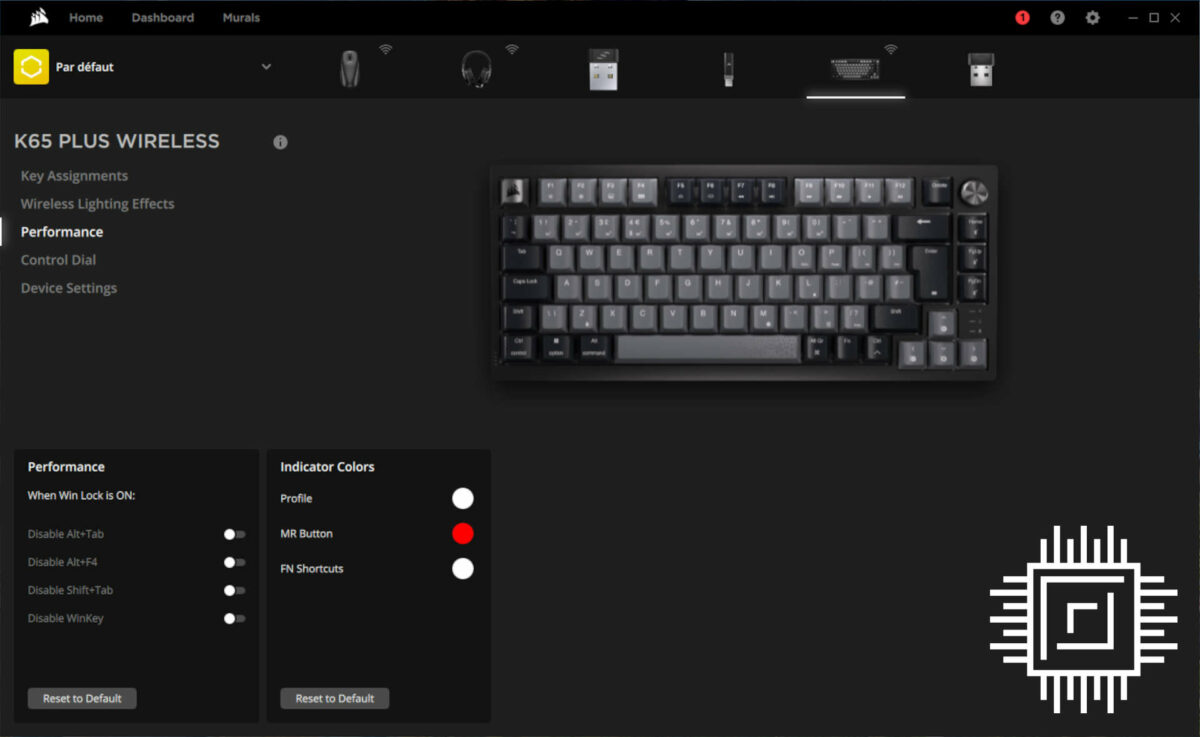 Corsair K65 Plus Wireless keyboard iCUE settings 02.