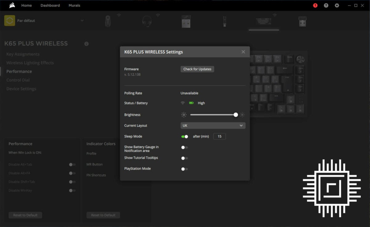 Corsair K65 Plus Wireless keyboard iCUE settings 04.