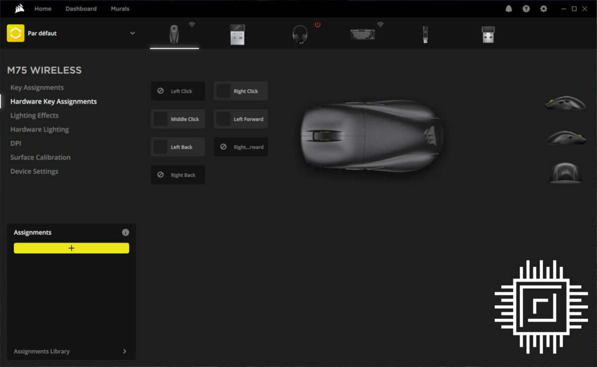 Corsair iCUE key assignements.