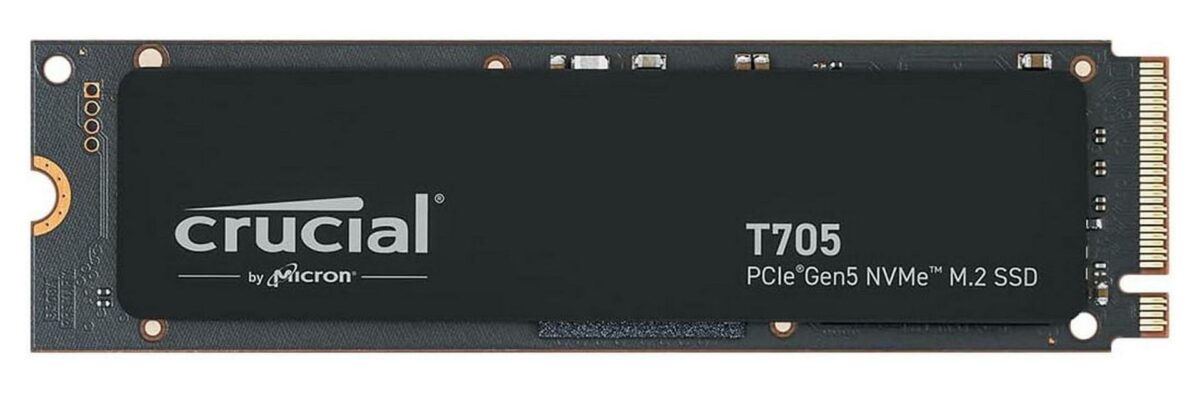 Crucial T705 PCIe Gen 5 SSD without heatsink.