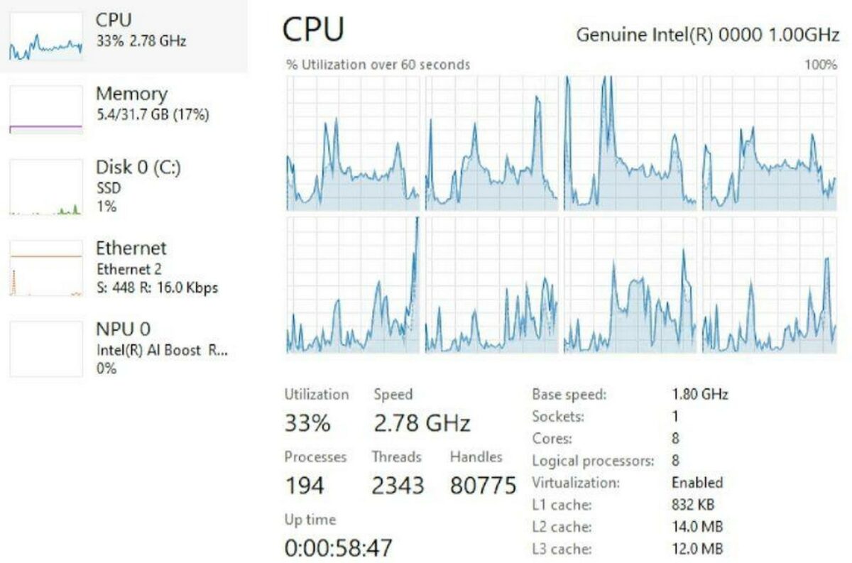 Intel Lunar Lake CPU specs.