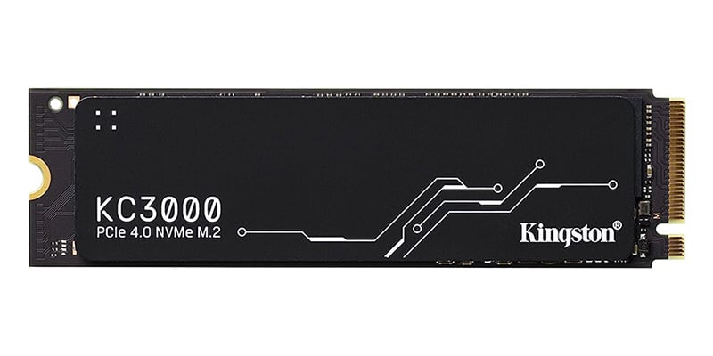 Kingston KC3000 M.2 SSD against a white background.