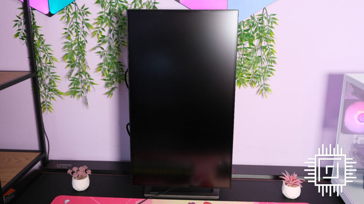 Philips 27B1U7903 monitor pivoted in the vertical position.