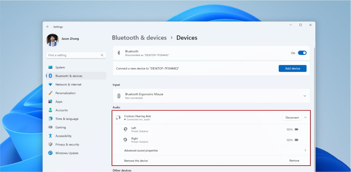 Windows 11 Bluetooth LE updates.