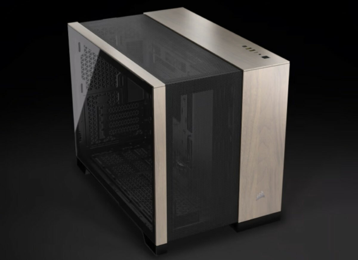 Corsair 2500D with light wood panels.