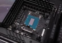 Delidded Intel Core i9-14900KS installed on a motherboard.