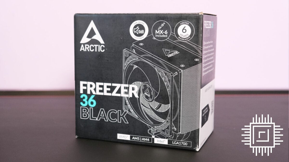Arctic Freezer 36 air cooler retail packaging.