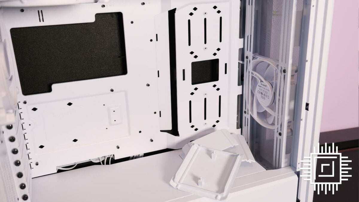 be quiet! Dark Base 701 White storage panel mount revealed.