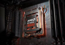 AMD Ryzen processor installed on a motherboard.