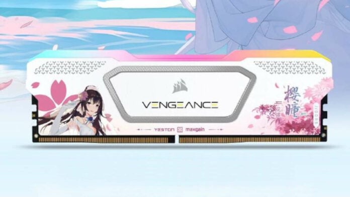 Corsair DDR5 RAM with Sakura theme.