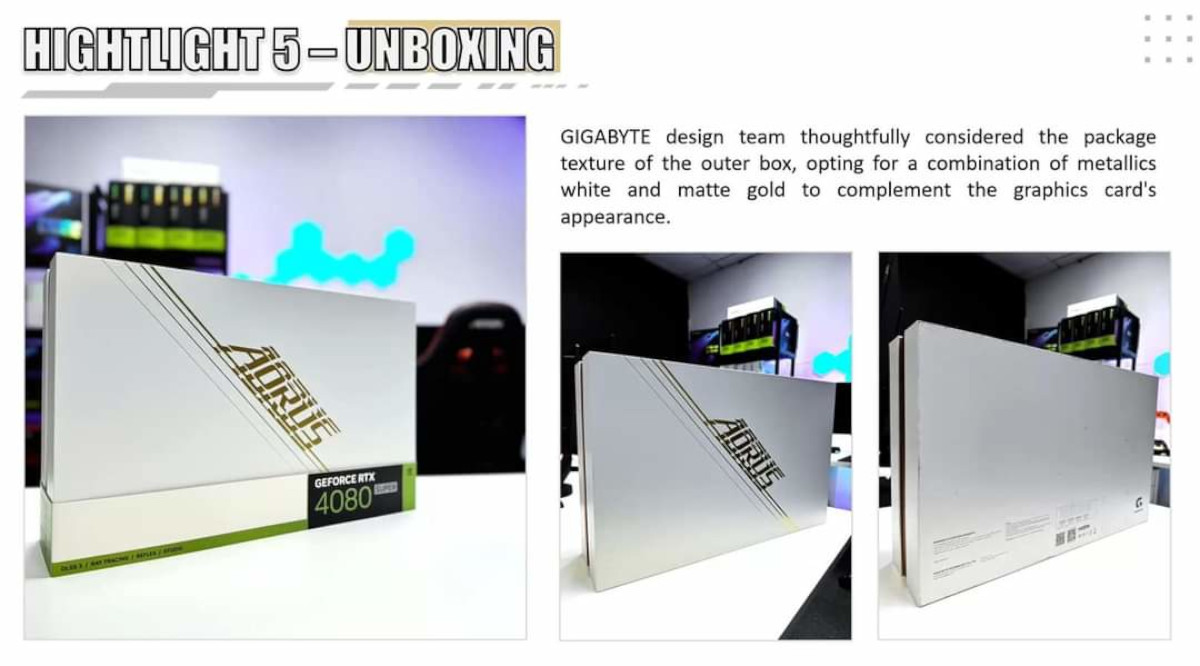 Gigabyte Aorus RTX 4080 Super Extreme Ice Box Design.
