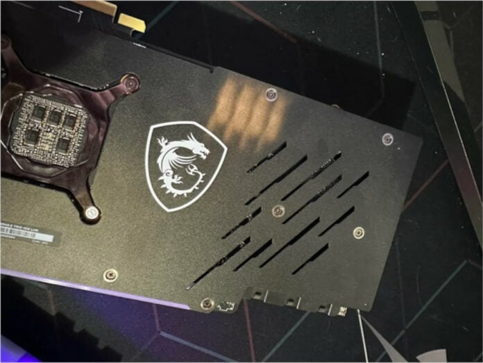 RGB lighting causes brown scorch marks on MSI Gaming X Trio backplate.