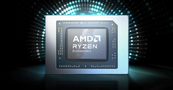 This image shows an AMD Ryzen Embedded chip.