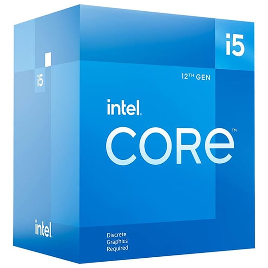 Intel Core i5-12400F CPU product retail packaging.