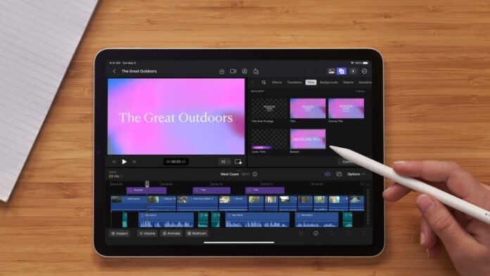 iPad Pro using Final Cut Pro - Image: Apple