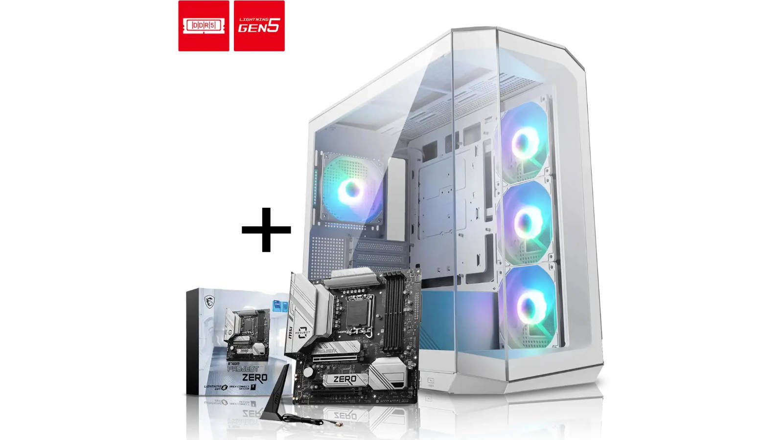 MSI Project Zero bundle, including a B760 motherboard and MAG PANO M100R PZ case.