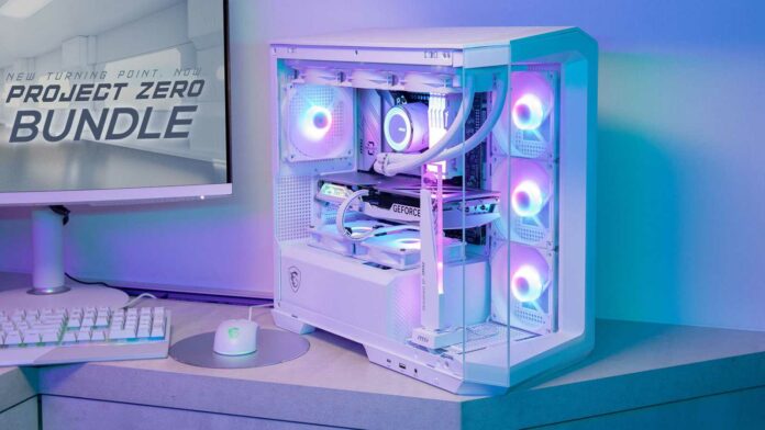 MSI Project Zero PC build with RGB lighting.