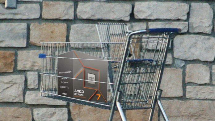 AMD Ryzen processor in a cart.